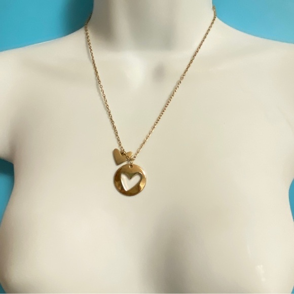 Gold Heart Cut-Outs Necklace Charm - Picture 2 of 7